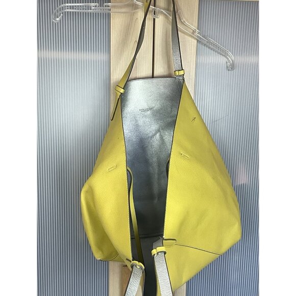 Zara Women's Tote Bag Leather Yellow Large Boho Office Travel - Picture 5 of 9